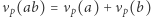 νp(ab) = νp(a) + νp(b) 