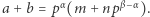 |a+ b = pα(m + npβ−α). 