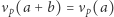 ν (a + b) = ν (a) p p 