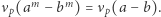 νp(amb−m) = νp(a − b). 