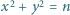 |x2 + y2 = n 