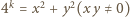 4k = x2 + y2(xy ≠ 0) 