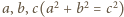 |a,b,c(a2 + b2 = c2) 