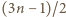 |(3n− 1)/2 