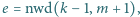 |e = nwd(k −1,m