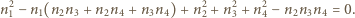 2 2 2 2 n 1− n1(n2n3 + n2n4 + n3n4)+ n2 +n 3 + n4− n2n3n4 = 0. 