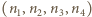 (n ,n ,n ,n ) 1 2 3 4 