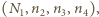 1,n2,n3,n4), (N 