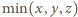 |min(x, y,z) 