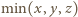 min(x, y,z) 