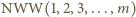 ) NWW(1, 2,3,...,m 