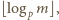 ⌋,⌊logp m 
