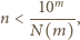  m n < -10---, (m) N 