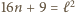 16n +9 = ℓ2 