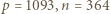 p = 1093,n = 364 