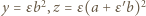 |y = εb2,z = ε(a+ ε′b)2 