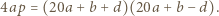 4ap = (20a + b +d)(20a +b − d). 