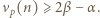 νp(n) ⩾ 2β − α. 