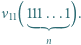 |ν11(111...1). n