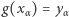 g(xα) = yα 
