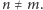 |n≠ m.