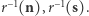  −1 −1 r (n),r (s). 