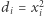 |di = x2i 