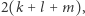 2(k +l +m), 