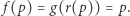 | f(p) = g(r(p)) = p. 