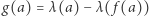|g(a) =λ (a)− λ( f (a)) 