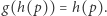 |g(h(p)) = h(p). 