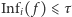 | Infi( f) ⩽ τ 