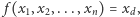 | f(x1,x2,...,xn) = xd, 