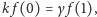 |k f(0) = γ f(1),