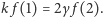 k f(1) = 2γ f(2).