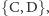 {C, D}, 