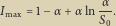  α Imax 1 α α ln S0. 