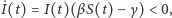 ˙I(t) = I(t)(βS(t) − γ) < 0, 