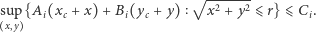  √ --2---2 s uxp,y {Ai(xc + x)+ Bi(yc +y) x + y ⩽ r} ⩽Ci. 