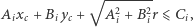  √ ------- 2 2 Aixc +Biyc + Ai + Bi r⩽ Ci, 