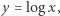 |y = logx,