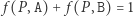 | f(P,A) + f(P,B) = 1 