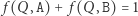 ,A)+ f(Q,B)=1 | f(Q 
